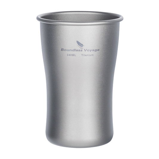 Boundless Voyage Pure Titanium Beer Mug 240ml/380ml/600ml, Ultralight Coffee Juice Tea Cup for Outdoor Camping & Picnic Ti3231D-Ti3234D