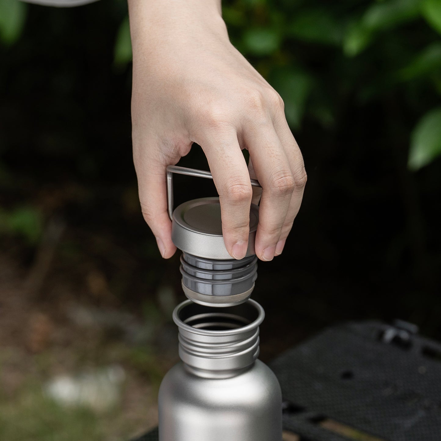 Boundless Voyage Titanium Water Bottle 420ml with Secure Lid, Leak-Proof Reusable Sport Drinking Vessel, Lightweight Outdoor Bottle for Camping, Hiking, Climbing, Running, Tea & Coffee Ti3259A