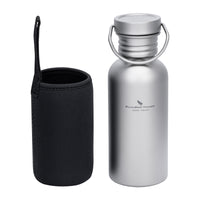 Boundless Voyage Titanium Water Bottle 420ml with Secure Lid, Leak-Proof Reusable Sport Drinking Vessel, Lightweight Outdoor Bottle for Camping, Hiking, Climbing, Running, Tea & Coffee Ti3259A