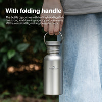 Boundless Voyage Titanium Water Bottle 420ml with Secure Lid, Leak-Proof Reusable Sport Drinking Vessel, Lightweight Outdoor Bottle for Camping, Hiking, Climbing, Running, Tea & Coffee Ti3259A