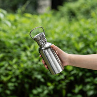 Boundless Voyage Titanium Water Bottle 420ml with Secure Lid, Leak-Proof Reusable Sport Drinking Vessel, Lightweight Outdoor Bottle for Camping, Hiking, Climbing, Running, Tea & Coffee Ti3259A