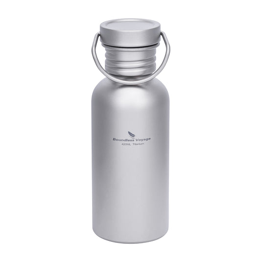 Boundless Voyage Pure Titanium Water Bottle 420ml 600ml 750ml Ultralight Wide Mouth Leak-Proof for Camping Hiking Travel Ti3259A/Ti3259B/Ti3259C