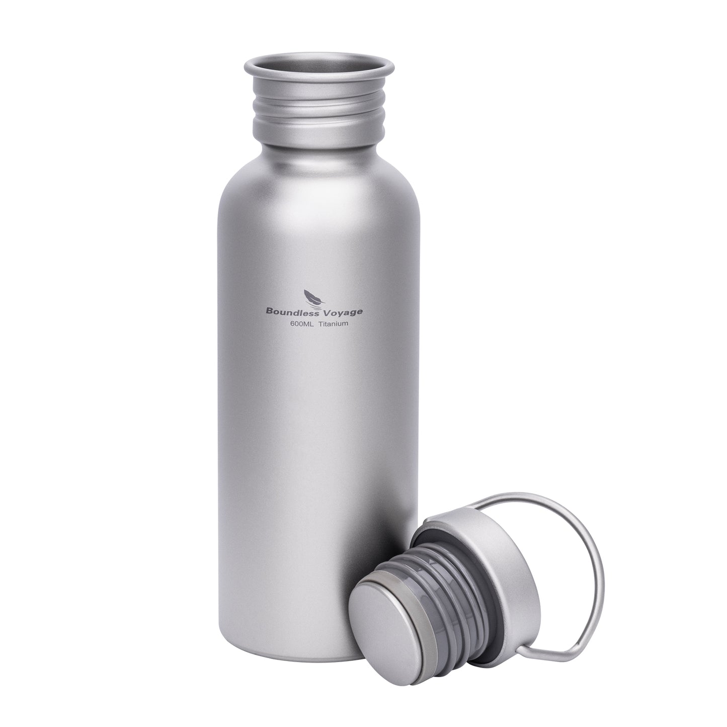 Boundless Voyage Titanium Water Bottle 600ml with Secure Lid, Leak-Proof Reusable Sport Drinking Vessel, Lightweight Outdoor Bottle for Camping, Hiking, Climbing, Running, Tea & Coffee Ti3259A