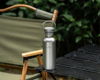 Boundless Voyage Titanium Water Bottle 600ml with Secure Lid, Leak-Proof Reusable Sport Drinking Vessel, Lightweight Outdoor Bottle for Camping, Hiking, Climbing, Running, Tea & Coffee Ti3259A
