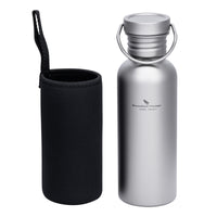 Boundless Voyage Titanium Water Bottle 600ml with Secure Lid, Leak-Proof Reusable Sport Drinking Vessel, Lightweight Outdoor Bottle for Camping, Hiking, Climbing, Running, Tea & Coffee Ti3259A