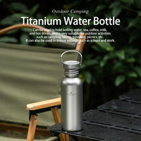 Boundless Voyage Titanium Water Bottle 600ml with Secure Lid, Leak-Proof Reusable Sport Drinking Vessel, Lightweight Outdoor Bottle for Camping, Hiking, Climbing, Running, Tea & Coffee Ti3259A