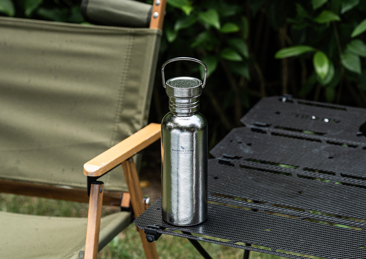 Boundless Voyage Titanium Water Bottle 600ml with Secure Lid, Leak-Proof Reusable Sport Drinking Vessel, Lightweight Outdoor Bottle for Camping, Hiking, Climbing, Running, Tea & Coffee Ti3259A
