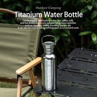 Boundless Voyage Titanium Water Bottle 600ml with Secure Lid, Leak-Proof Reusable Sport Drinking Vessel, Lightweight Outdoor Bottle for Camping, Hiking, Climbing, Running, Tea & Coffee Ti3259A