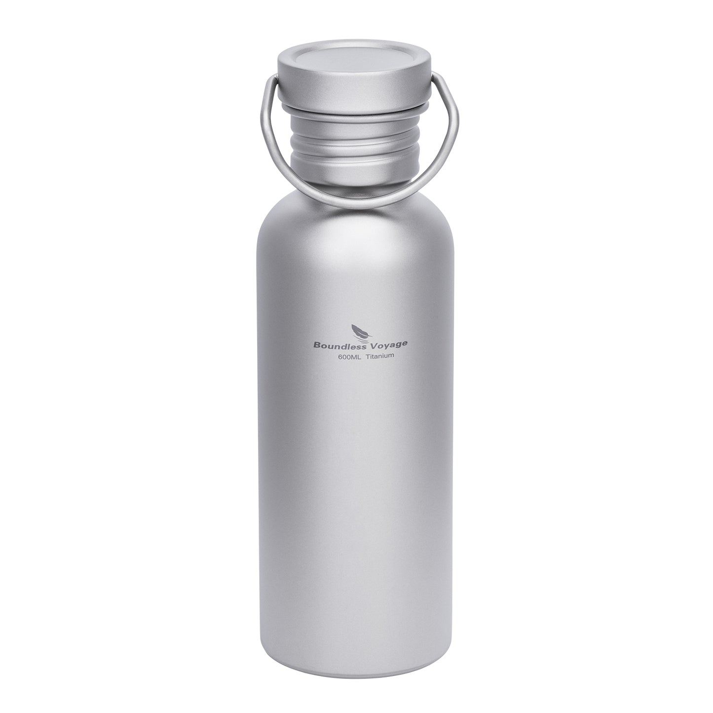Boundless Voyage Titanium Water Bottle 600ml with Secure Lid, Leak-Proof Reusable Sport Drinking Vessel, Lightweight Outdoor Bottle for Camping, Hiking, Climbing, Running, Tea & Coffee Ti3259A