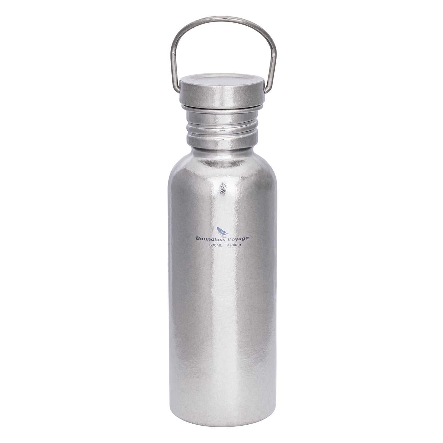 Boundless Voyage Titanium Water Bottle 600ml with Secure Lid, Leak-Proof Reusable Sport Drinking Vessel, Lightweight Outdoor Bottle for Camping, Hiking, Climbing, Running, Tea & Coffee Ti3259A