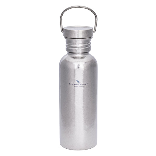 Boundless Voyage Titanium Water Bottle 600ml, Ultralight Leak-Proof Wide Mouth Sport Bottle for Camping, Hiking & Outdoor Ti3259B