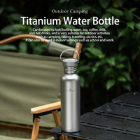 Boundless Voyage Titanium Water Bottle 750ml with Secure Lid, Leak-Proof Reusable Sport Drinking Vessel, Lightweight Outdoor Bottle for Camping, Hiking, Climbing, Running, Tea & Coffee Ti3259C