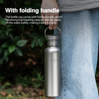 Boundless Voyage Titanium Water Bottle 750ml with Secure Lid, Leak-Proof Reusable Sport Drinking Vessel, Lightweight Outdoor Bottle for Camping, Hiking, Climbing, Running, Tea & Coffee Ti3259C