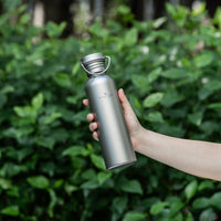 Boundless Voyage Titanium Water Bottle 750ml with Secure Lid, Leak-Proof Reusable Sport Drinking Vessel, Lightweight Outdoor Bottle for Camping, Hiking, Climbing, Running, Tea & Coffee Ti3259C