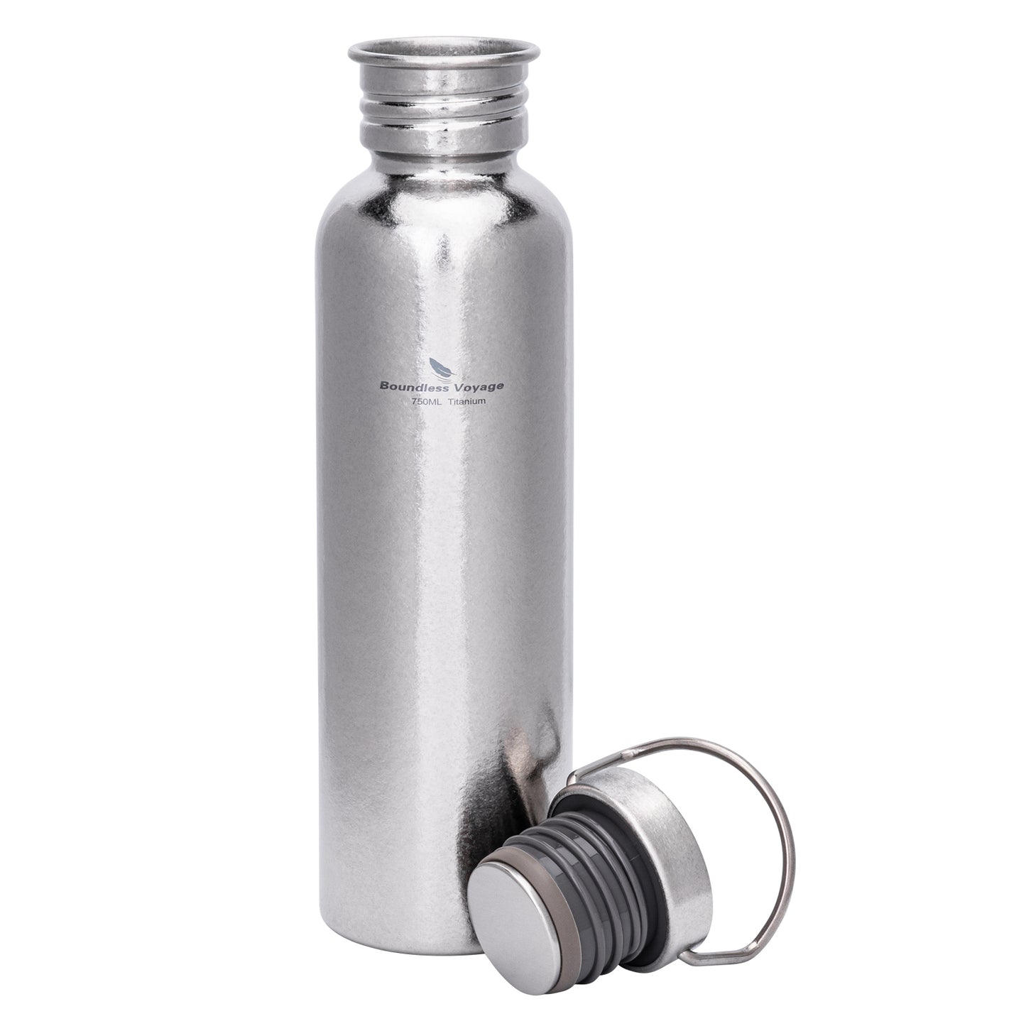 Boundless Voyage Titanium Water Bottle 750ml with Secure Lid, Leak-Proof Reusable Sport Drinking Vessel, Lightweight Outdoor Bottle for Camping, Hiking, Climbing, Running, Tea & Coffee Ti3259C