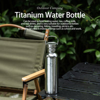Boundless Voyage Titanium Water Bottle 750ml with Secure Lid, Leak-Proof Reusable Sport Drinking Vessel, Lightweight Outdoor Bottle for Camping, Hiking, Climbing, Running, Tea & Coffee Ti3259C