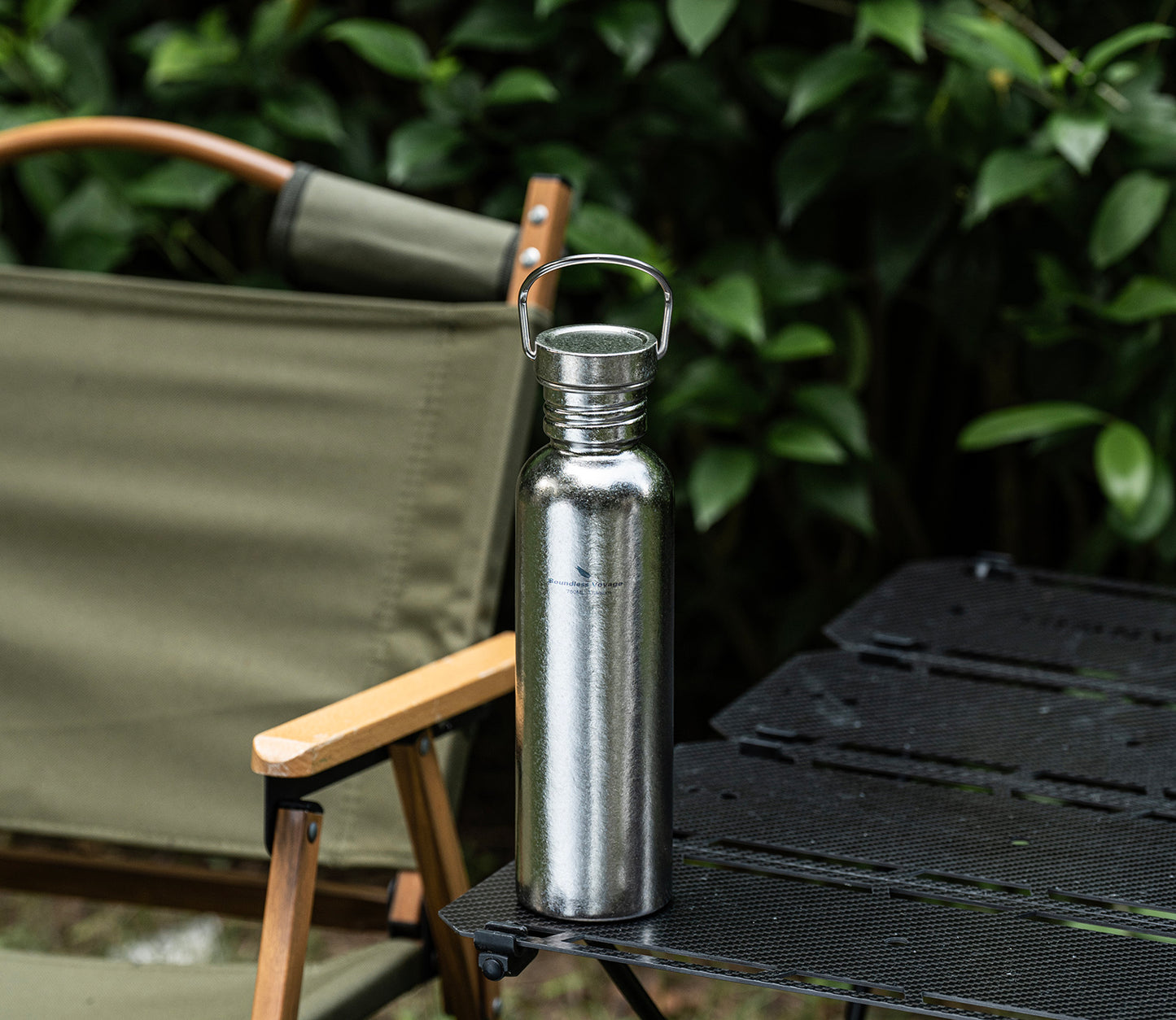 Boundless Voyage Titanium Water Bottle 750ml with Secure Lid, Leak-Proof Reusable Sport Drinking Vessel, Lightweight Outdoor Bottle for Camping, Hiking, Climbing, Running, Tea & Coffee Ti3259C