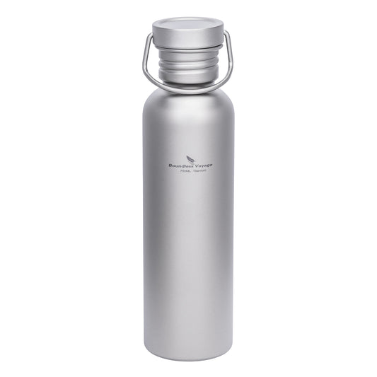 Boundless Voyage Titanium Water Bottle 750ml, Ultralight Leak-Proof Wide Mouth Sport Bottle for Camping, Hiking & Outdoor Ti3259C
