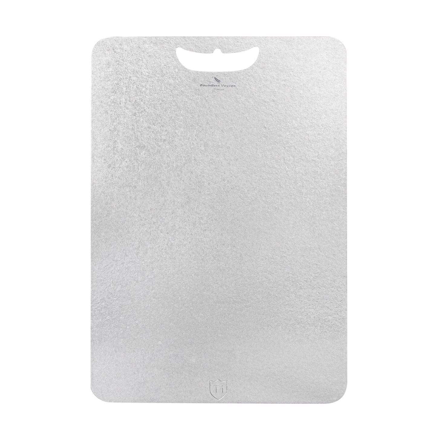 Boundless Voyage Titanium Cutting Board 1.5mm Crystalline, Dual-Side Hanging Hole for Kitchen Camping Ti5006P-Ti5008P