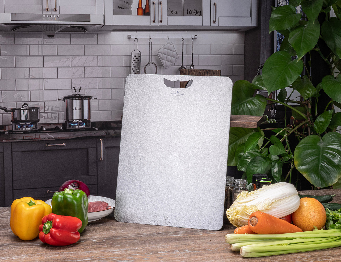 Boundless Voyage Titanium Cutting Board 1.5mm Crystalline, Dual-Side Hanging Hole for Kitchen Camping Ti5006P-Ti5008P