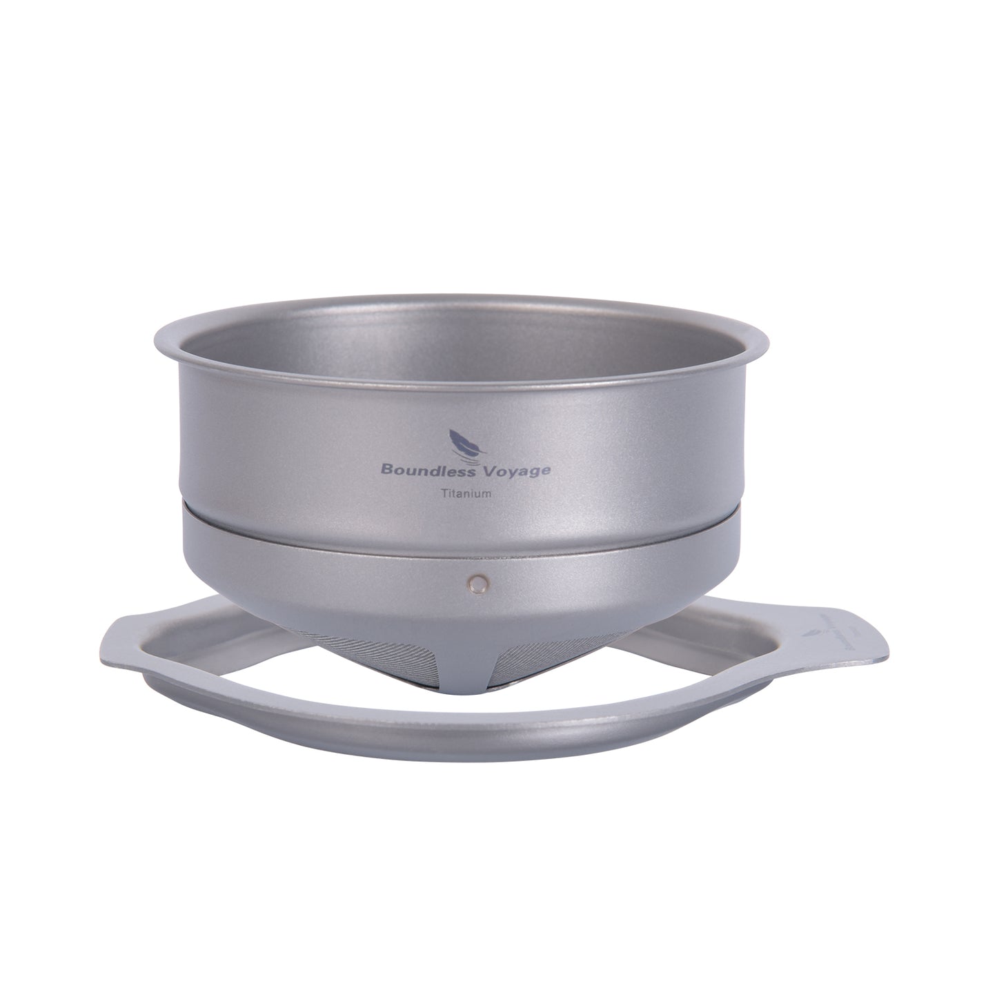 Boundless Voyage Titanium Coffee Mesh Filter, Paper‑Less Reusable Pour‑Over Coffee Dripper Holder for Outdoor Camping, Travel and Home Daily Use Ti6003P