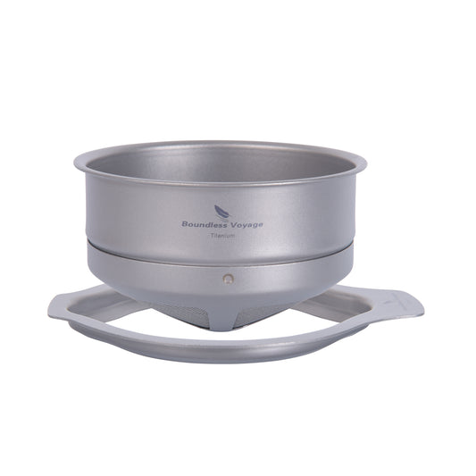 Titanium Pour-Over Coffee Filter & Stand – Reusable, Paperless, Ultralight 38g