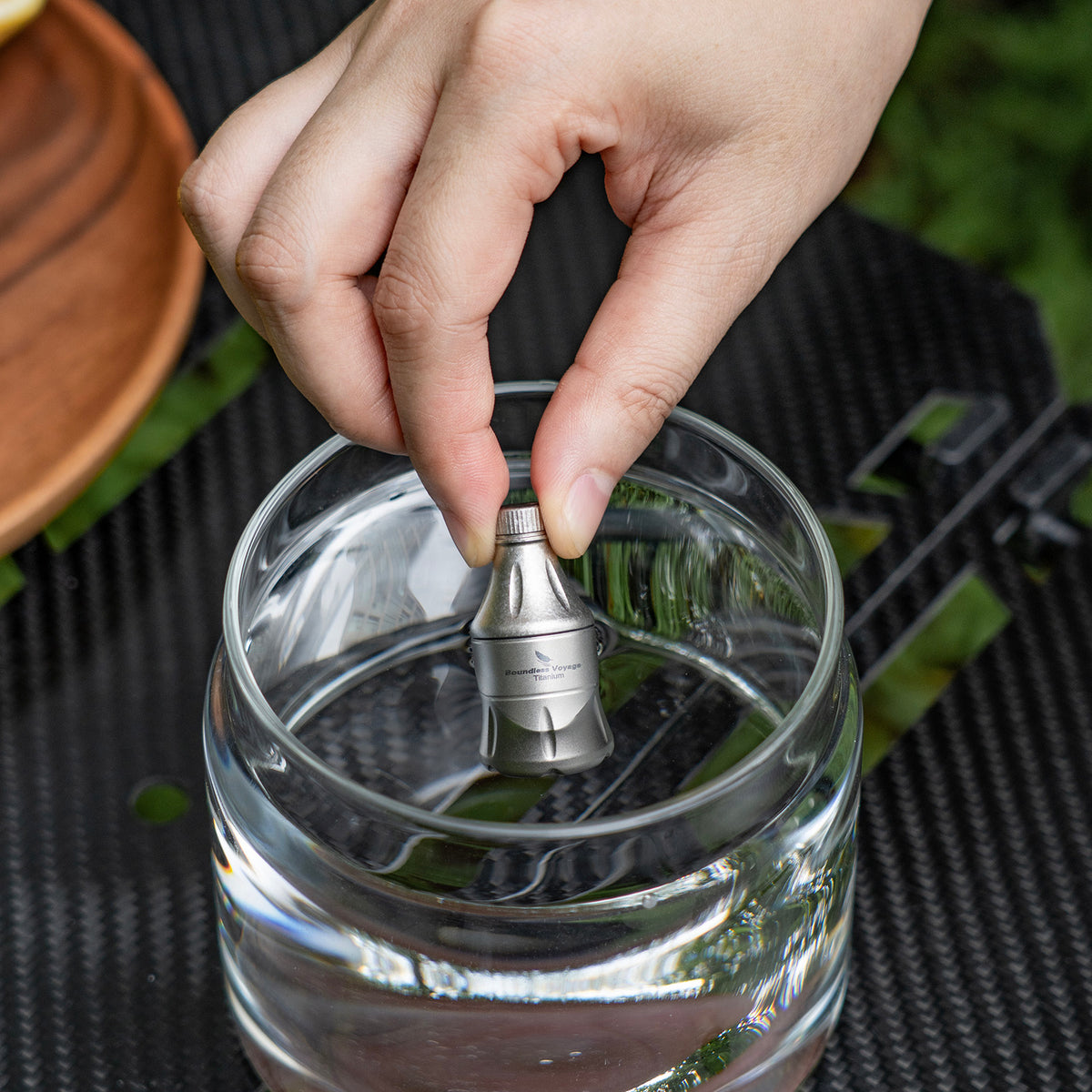 Boundless Voyage Titanium Pill Container Waterproof Keychain EDC Mini Case for Travel Camping Ti9006A