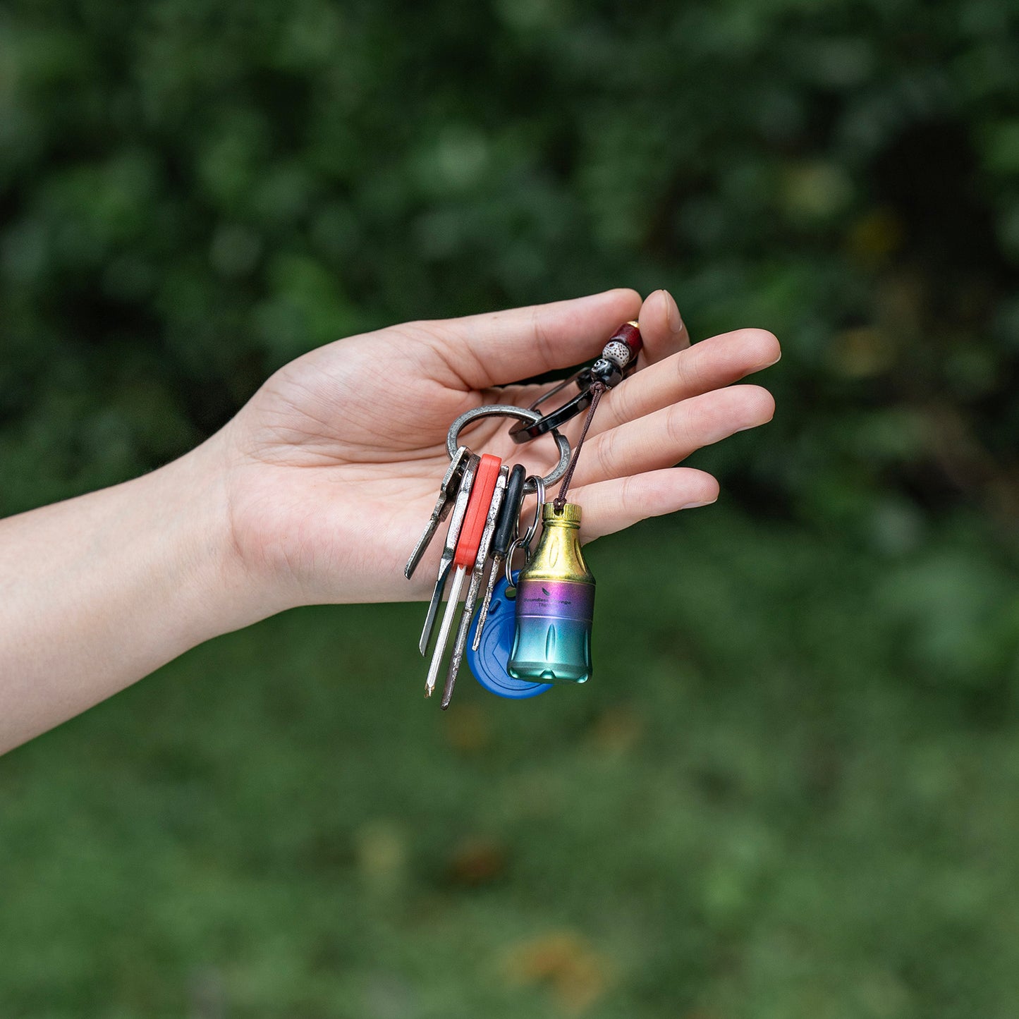 Boundless Voyage Titanium Pill Container Waterproof Keychain EDC Mini Case for Travel Camping Ti9006A