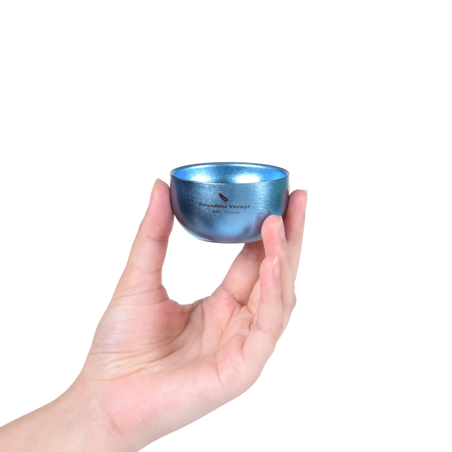 Boundless Voyage 30ml Double Wall Colorful Titanium Tea Cup, Anti-Scald Wide Mouth Mini Mug for Tea Wine Travel Camping Ti3082D