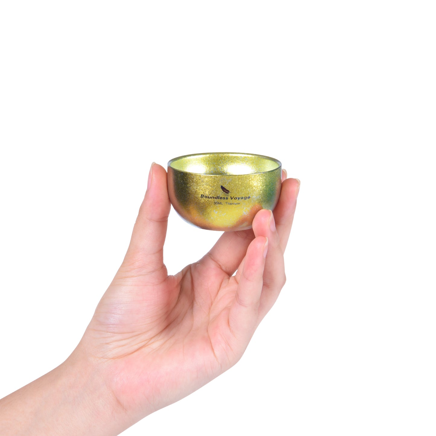 Boundless Voyage 30ml Double Wall Colorful Titanium Tea Cup, Anti-Scald Wide Mouth Mini Mug for Tea Wine Travel Camping Ti3082D
