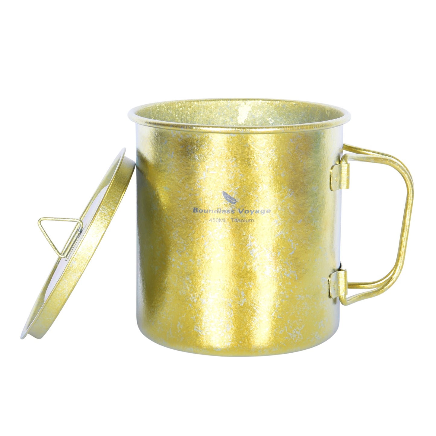 Boundless Voyage 450ml / 15oz Ultralight Titanium Camping Cup with Lid, Portable Drinking Mug for Hiking, Garden & Outdoor Travel Ti3055D