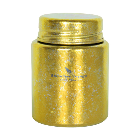 Boundless Voyage Mini Titanium Tea Caddy, Ultralight Portable Ice Flower Storage Jar for Loose Tea, Coffee & Spices Ti3211D