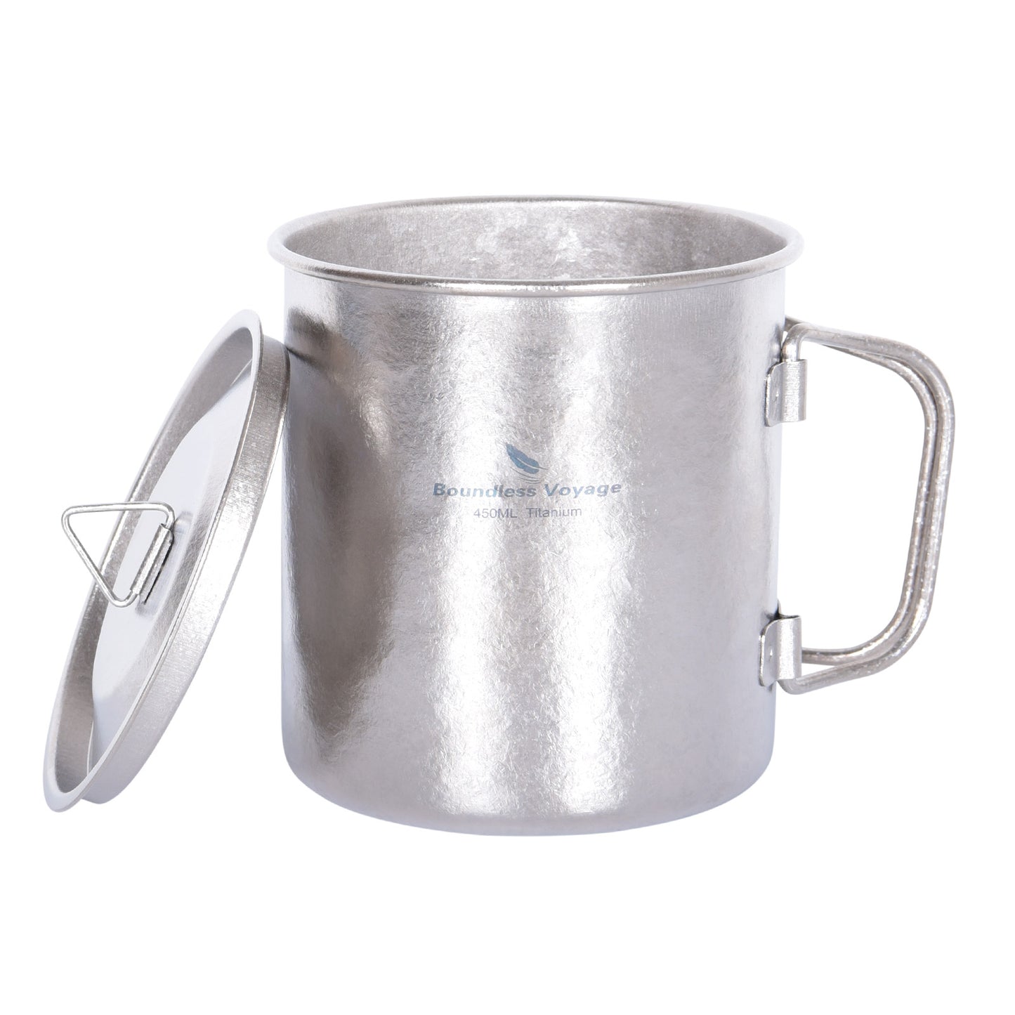 Boundless Voyage 450ml / 15oz Ultralight Titanium Camping Cup with Lid, Portable Drinking Mug for Hiking, Garden & Outdoor Travel Ti3055D
