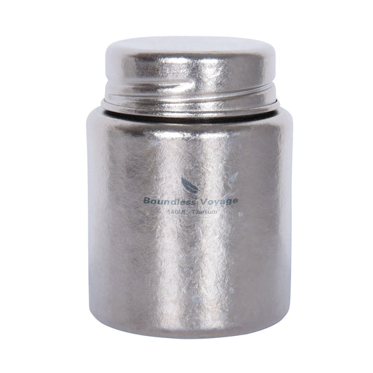 Boundless Voyage Mini Titanium Tea Caddy, Ultralight Portable Ice Flower Storage Jar for Loose Tea, Coffee & Spices Ti3211D