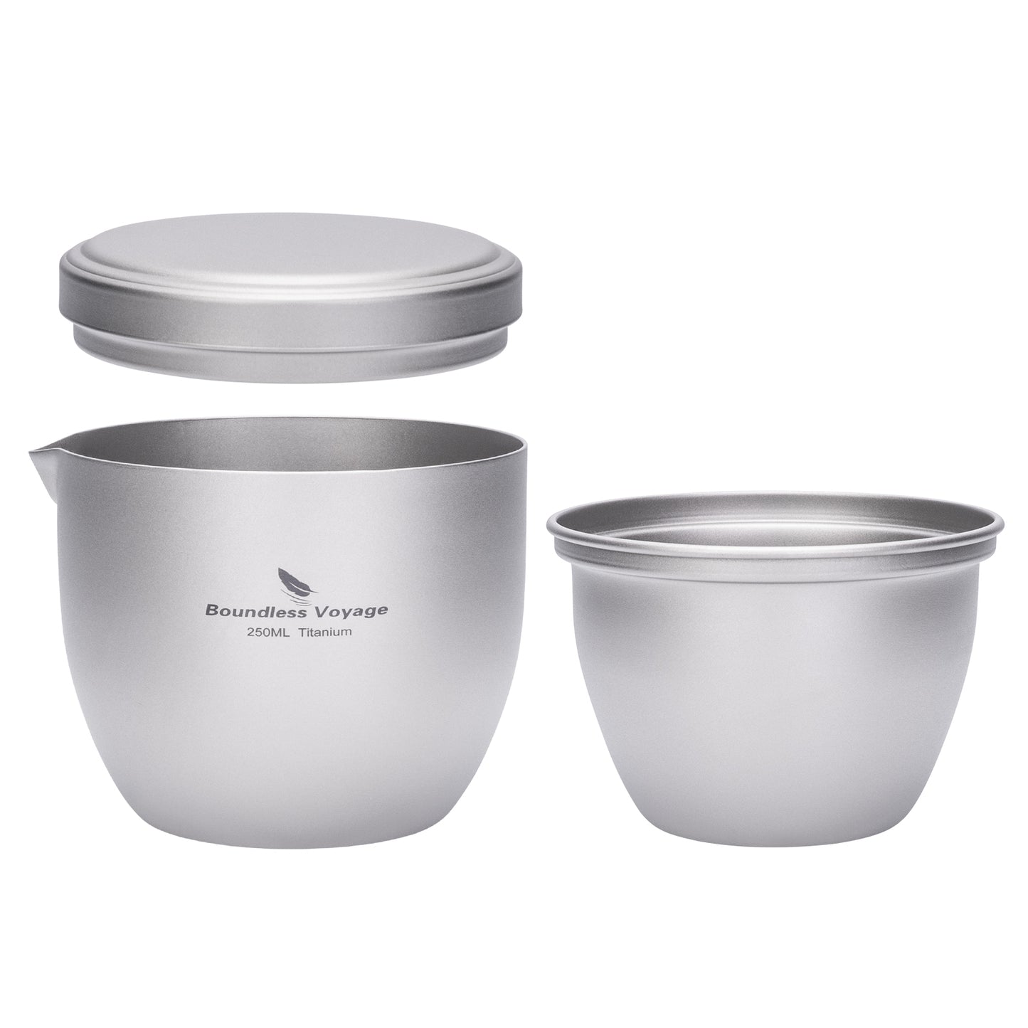 Boundless Voyage Titanium Teapot 250ml, All-in-One Quick Tea Cup for Loose Leaf, Ultralight 158g Portable Double Walled Insulated Travel Tea Maker for Home Office Camping, Anti-Scald, Non-coating Ti3134D