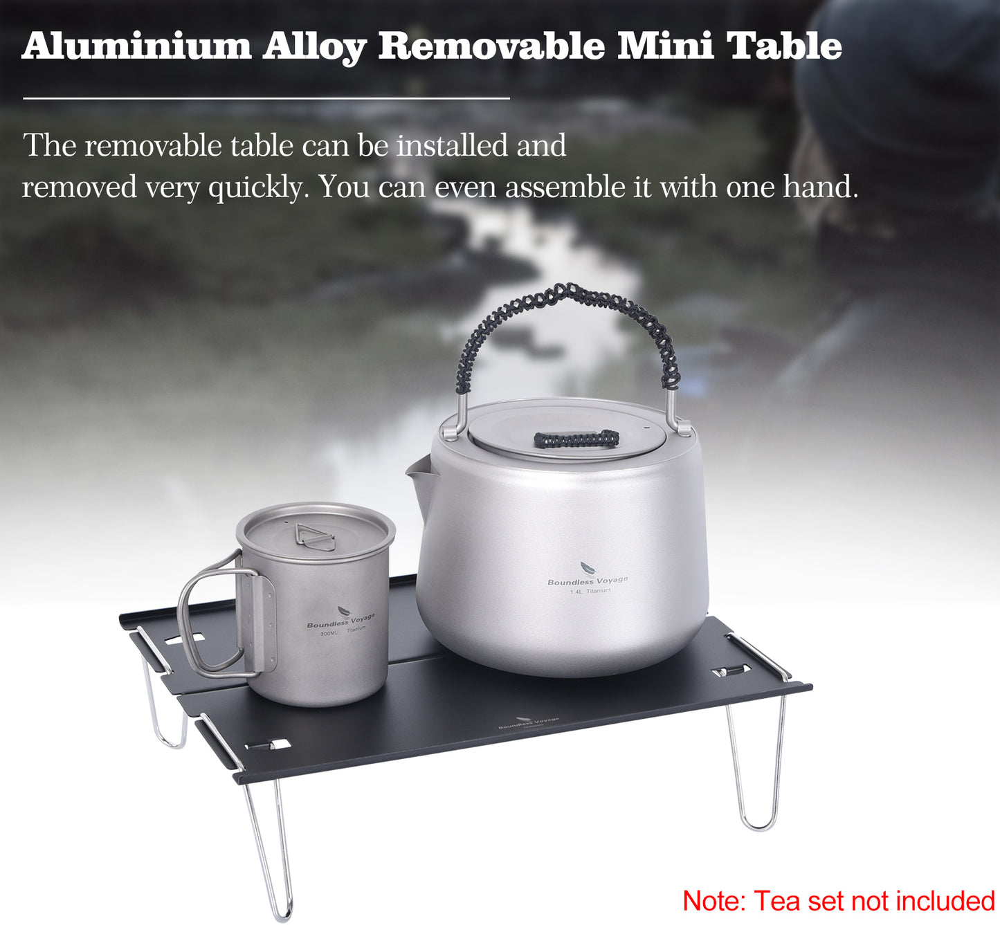 Boundless Voyage Ultralight Aluminum Alloy Mini Folding Table, Detachable Portable Outdoor Dining Table for Camping Hiking Backpacking Picnic BVT01