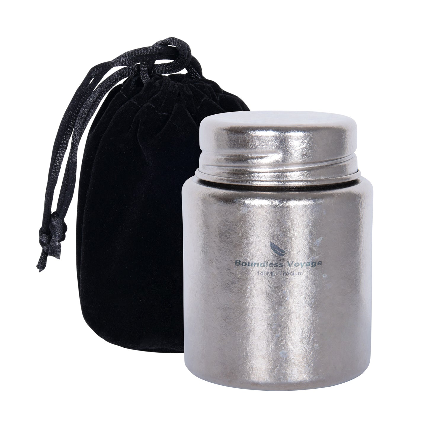 Boundless Voyage Mini Titanium Tea Caddy, Ultralight Portable Ice Flower Storage Jar for Loose Tea, Coffee & Spices Ti3211D