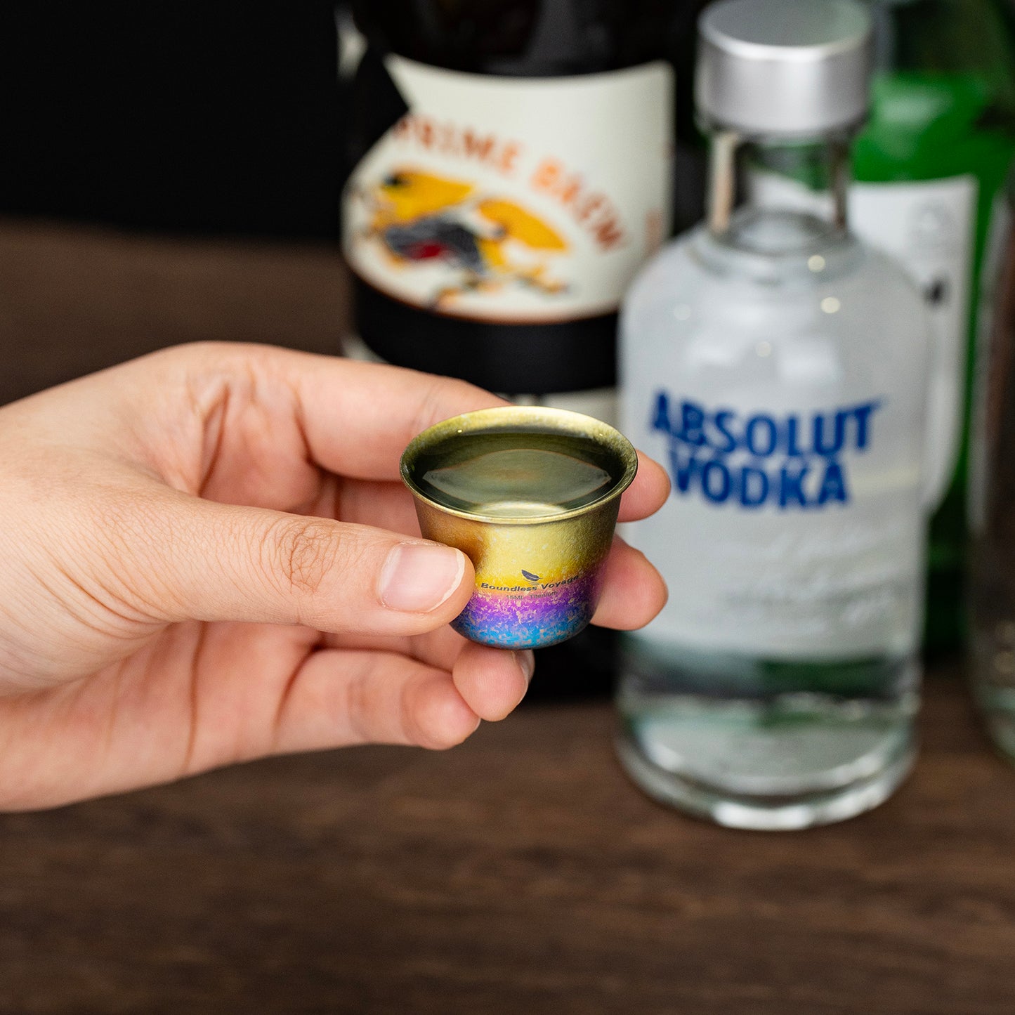 Boundless Voyage Titanium Mini Wine Teacup 15ml Portable Drinking Cup Small Tequila Whiskey Cup Outdoor Camping Drinkware Ti3069D