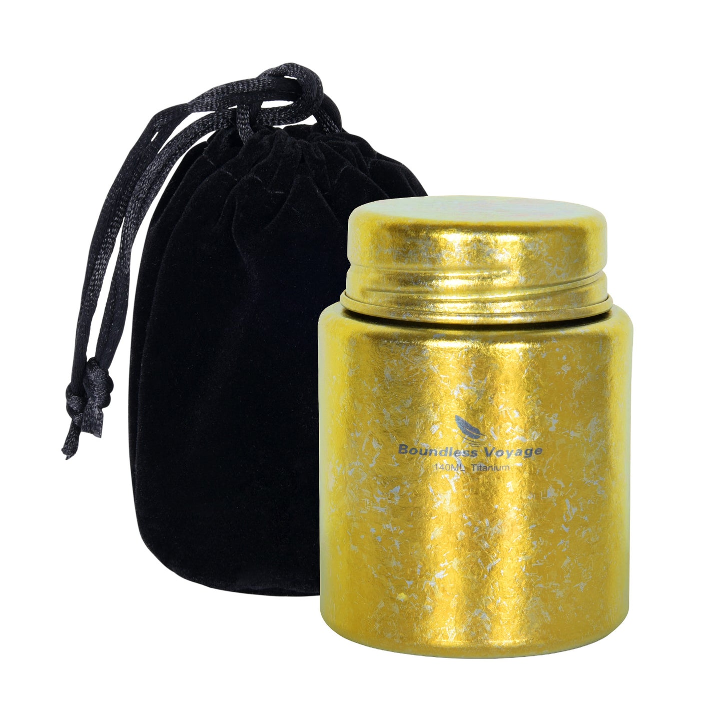 Boundless Voyage Mini Titanium Tea Caddy, Ultralight Portable Ice Flower Storage Jar for Loose Tea, Coffee & Spices Ti3211D