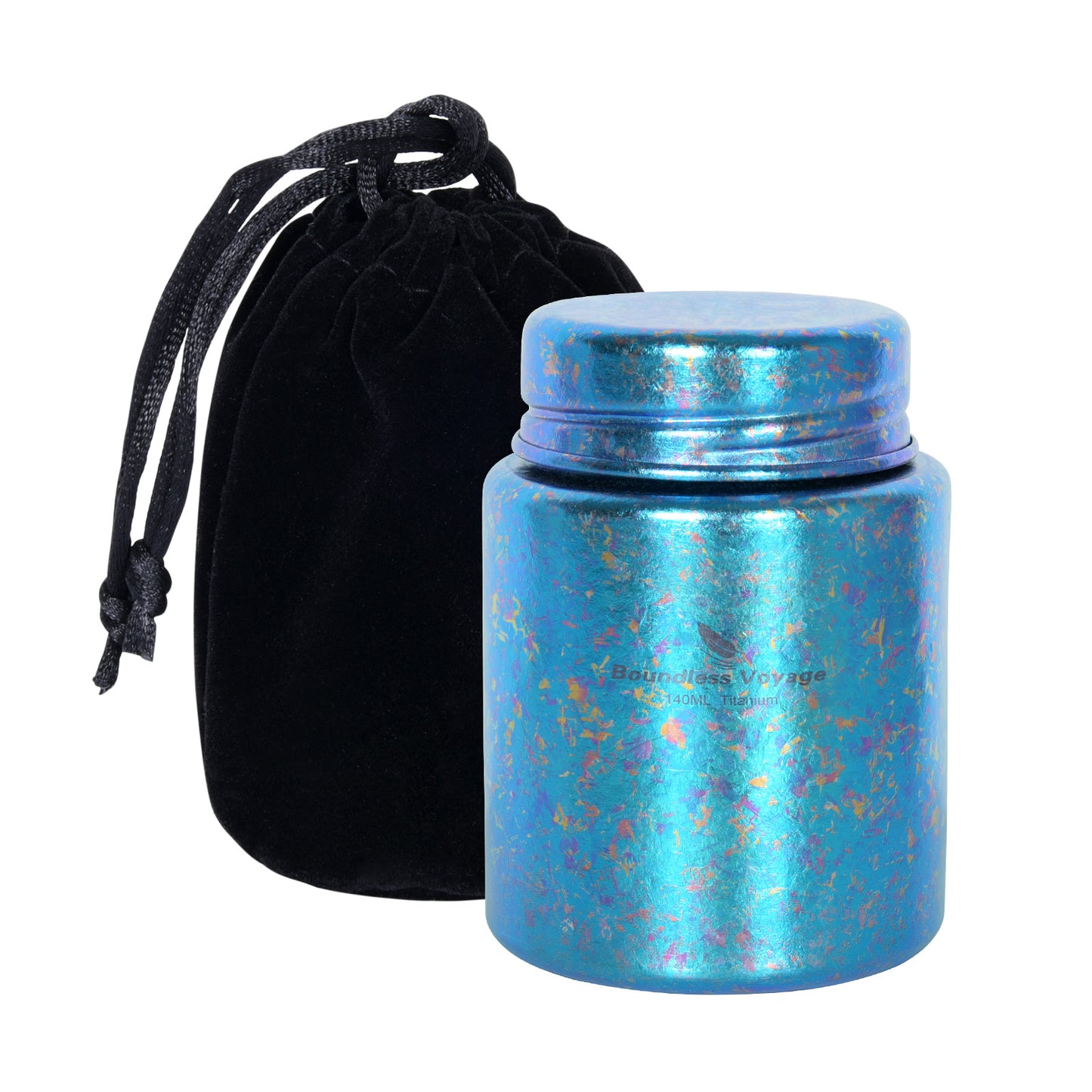 Boundless Voyage Mini Titanium Tea Caddy, Ultralight Portable Ice Flower Storage Jar for Loose Tea, Coffee & Spices Ti3211D