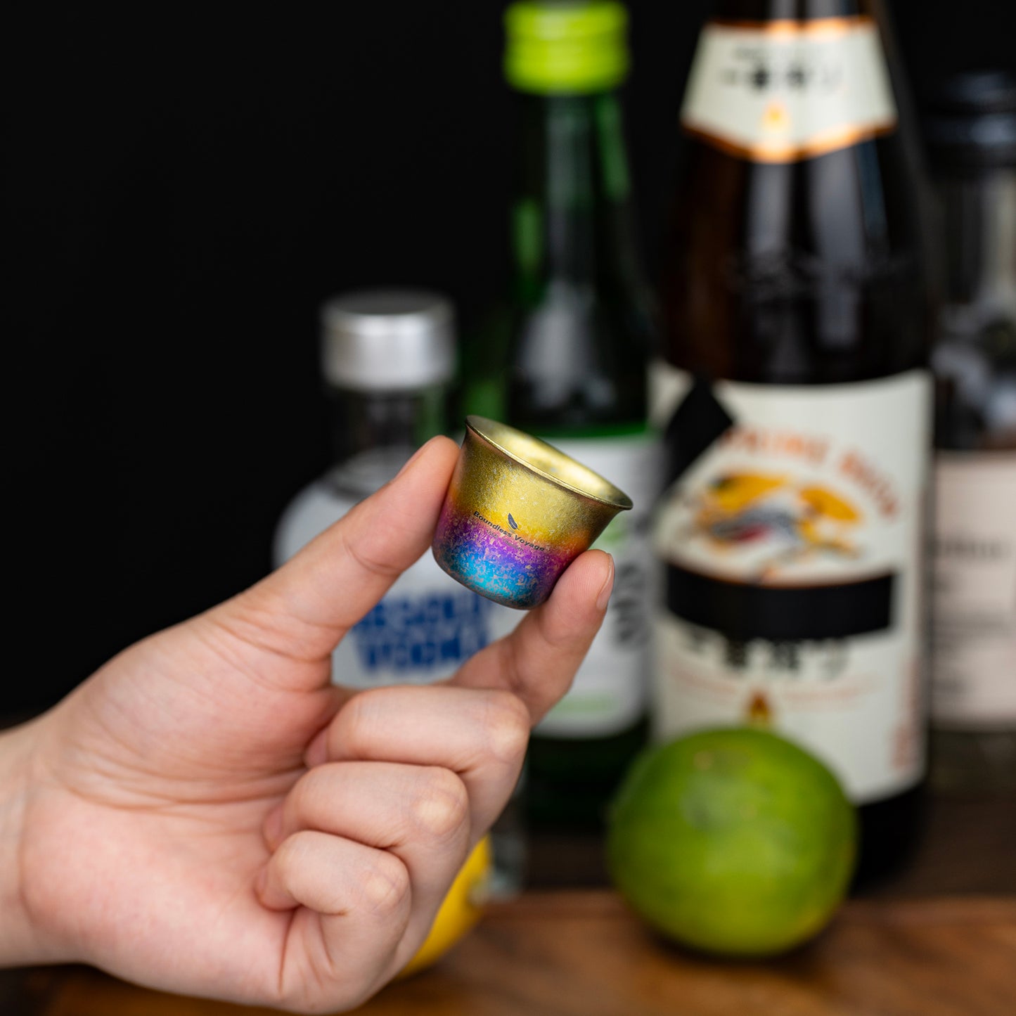 Boundless Voyage Titanium Mini Wine Teacup 15ml Portable Drinking Cup Small Tequila Whiskey Cup Outdoor Camping Drinkware Ti3069D