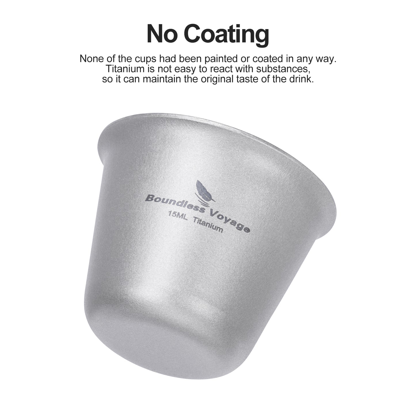 Boundless Voyage Titanium Mini Wine Teacup 15ml Portable Drinking Cup Small Tequila Whiskey Cup Outdoor Camping Drinkware Ti3069D