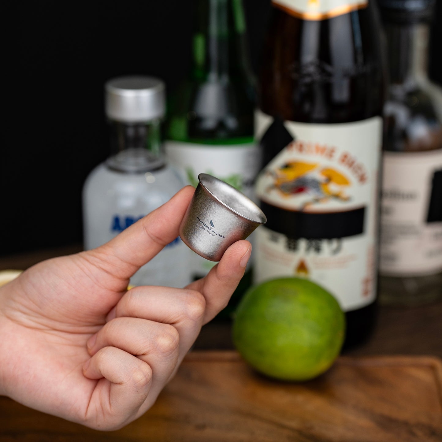 Boundless Voyage Titanium Mini Wine Teacup 15ml Portable Drinking Cup Small Tequila Whiskey Cup Outdoor Camping Drinkware Ti3069D