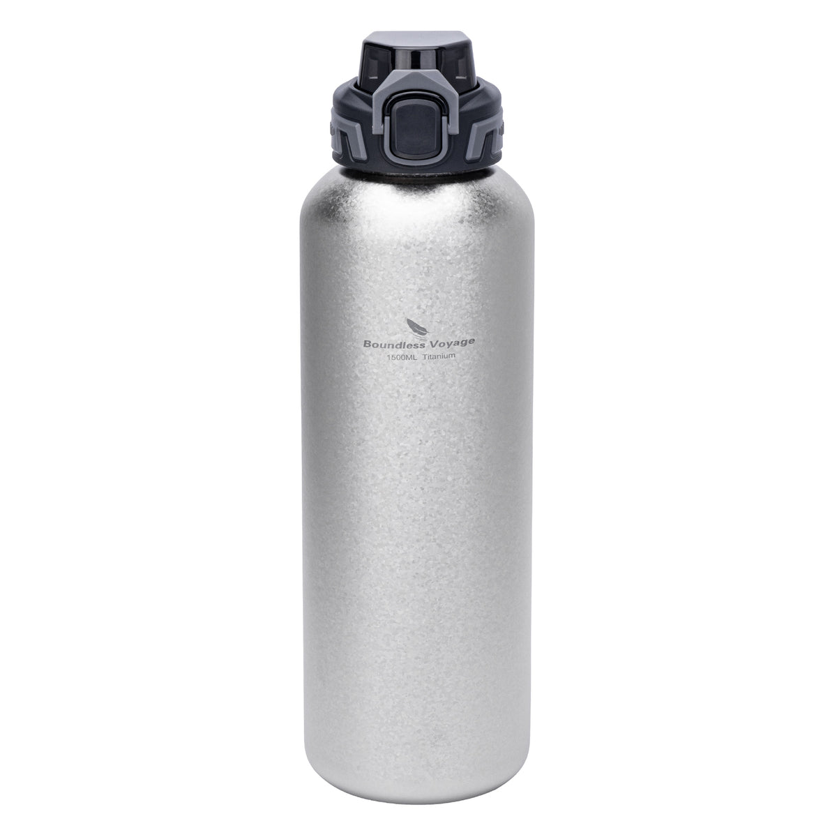 Boundless Voyage 1500ml crystallized silver titanium water bottle with PP flip lid Ti3020D