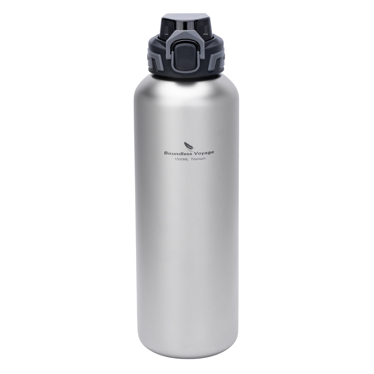 Boundless Voyage 1500ml sandblasted titanium water bottle with PP flip-top lid Ti3020D