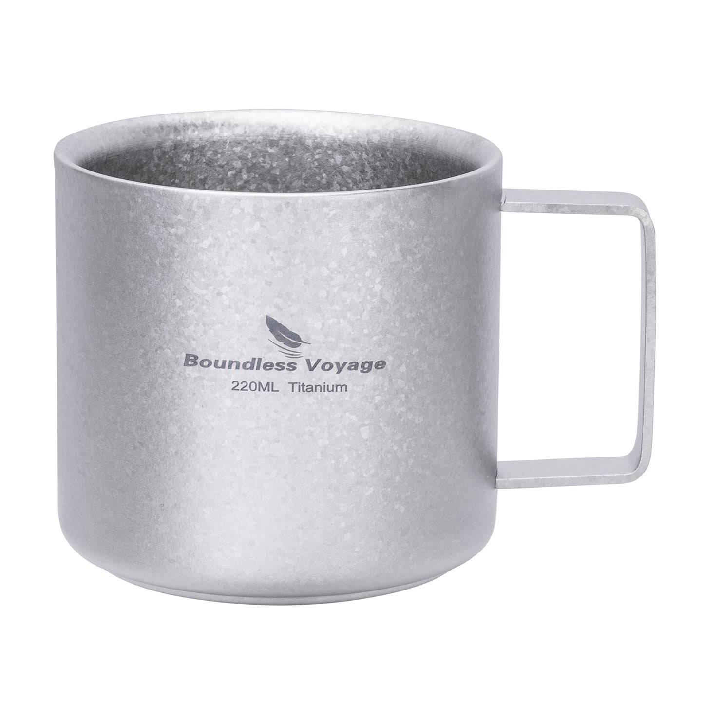 Boundless Voyage 220ml Double Wall Titanium Coffee Cup, Lightweight Portable Insulated Mug, Outdoor Camping Travel Tableware Ti3052D