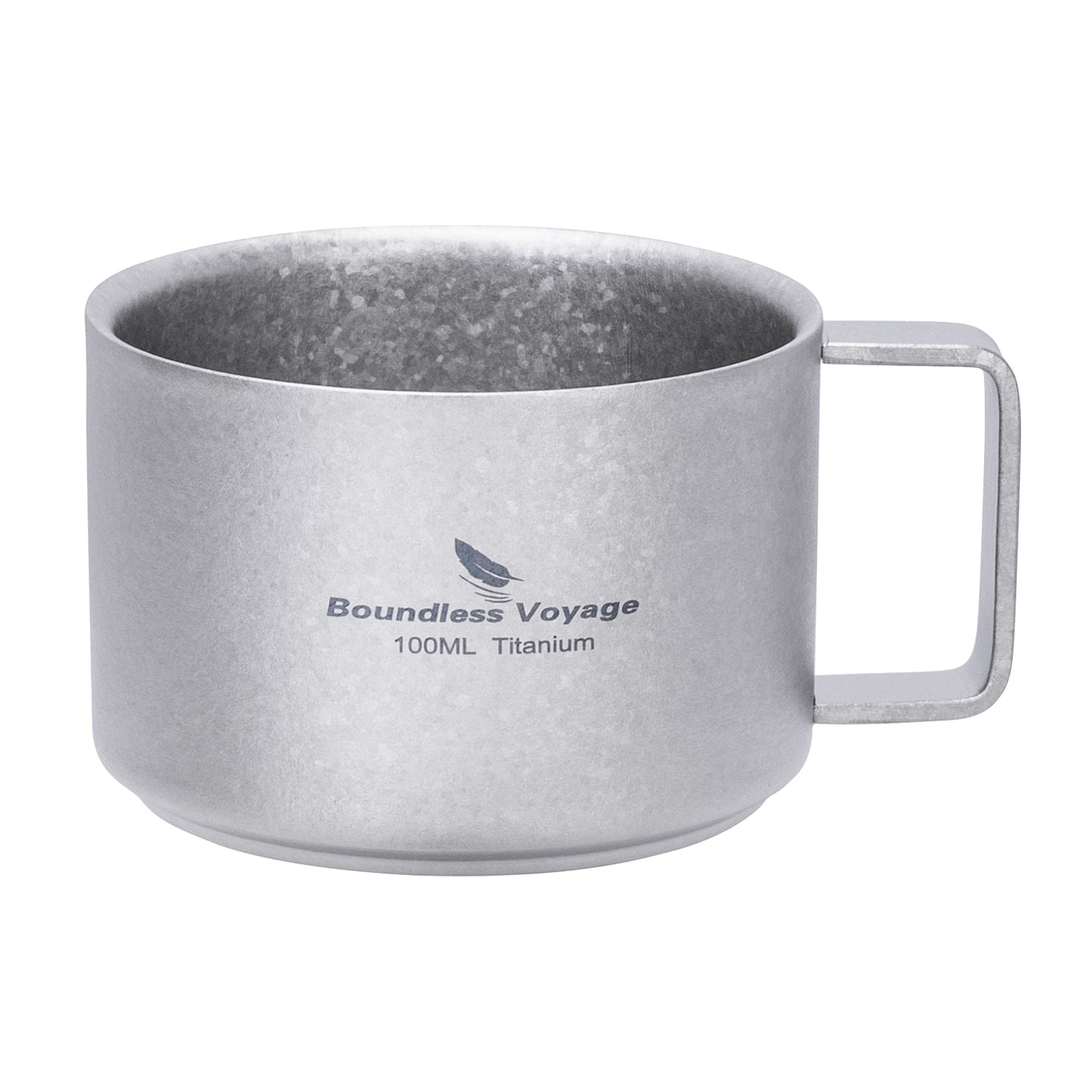 Boundless Voyage 100ml Double Wall Pure Titanium Mini Coffee Mug | Ultralight Portable Cup for Camping, Hiking & Picnic Ti3085D