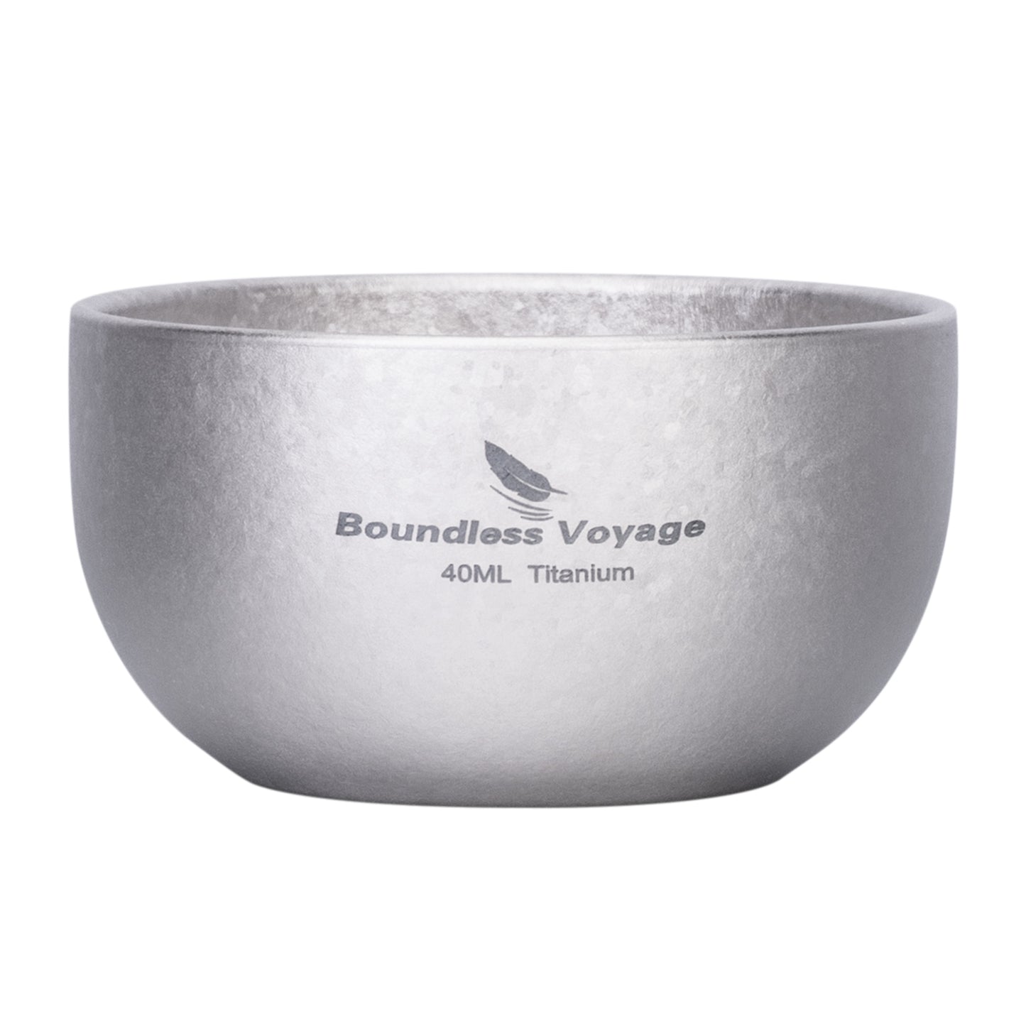 Boundless Voyage 40ml High-Temp Crystalline Finish Double-Wall Titanium Sake Cup & Kung Fu Tea Cup, Portable Mini Mug for Camping, Picnic & Daily Home Use Ti3204D