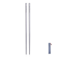 Boundless Voyage 23cm Pure Titanium Square Chopsticks | Ultralight Reusable Cutlery for Home Camping Travel Outdoor Dining Ti1001T