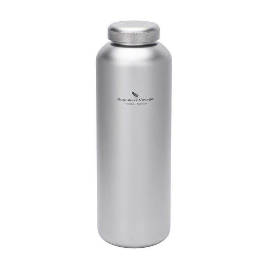 Boundless Voyage Pure Titanium Water Bottle 1500ml Dual Lids Flip Top & Screw Cap Ultralight Leakproof for Camping Hiking Gym Travel Ti3020D